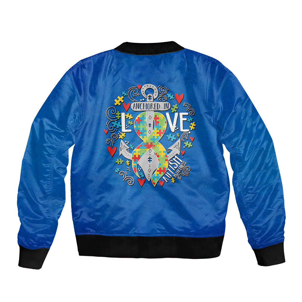 Autism Awareness Month Marine Life - Anchor In Love Sleeve Zip Bomber Jacket TS07 - Wonder Print Shop