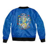 Autism Awareness Month Marine Life - Anchor In Love Sleeve Zip Bomber Jacket TS07 - Wonder Print Shop