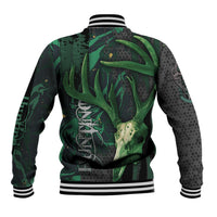 Deer Hunting Green Grunge Pattern Baseball Jacket - Wonder Print Shop
