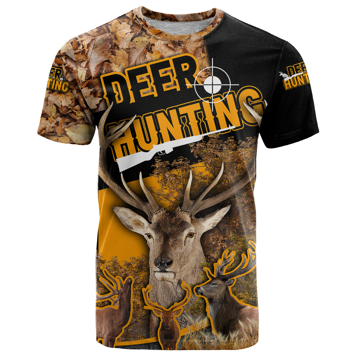 Deer Hunting Fall Of The Leaf Pattern T Shirt - Wonder Print Shop