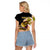 (Custom Personalised) Bass Fishing Yellow Raglan Cropped T Shirt - Wonder Print Shop
