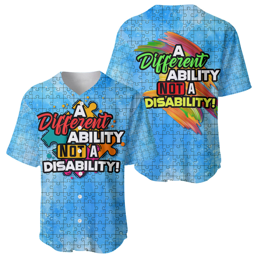 Autism Acceptance Month - A Different Ability Not A Disability Baseball Jersey TS07 - Wonder Print Shop