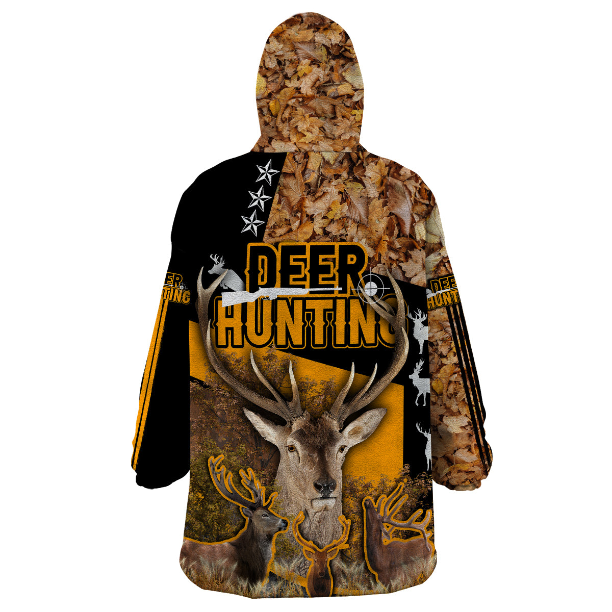 Deer Hunting Fall Of The Leaf Pattern Wearable Blanket Hoodie - Wonder Print Shop