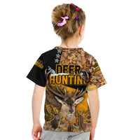 Deer Hunting Fall Of The Leaf Pattern Kid T Shirt - Wonder Print Shop