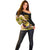 (Custom Personalised) Bass Fishing Yellow Off Shoulder Sweater - Wonder Print Shop