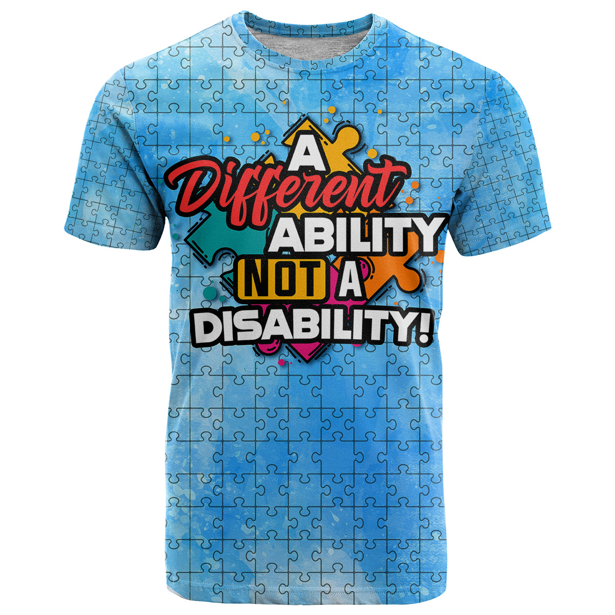 Autism Acceptance Month A Different Ability Not A Disability T Shirt TS07 - Wonder Print Shop