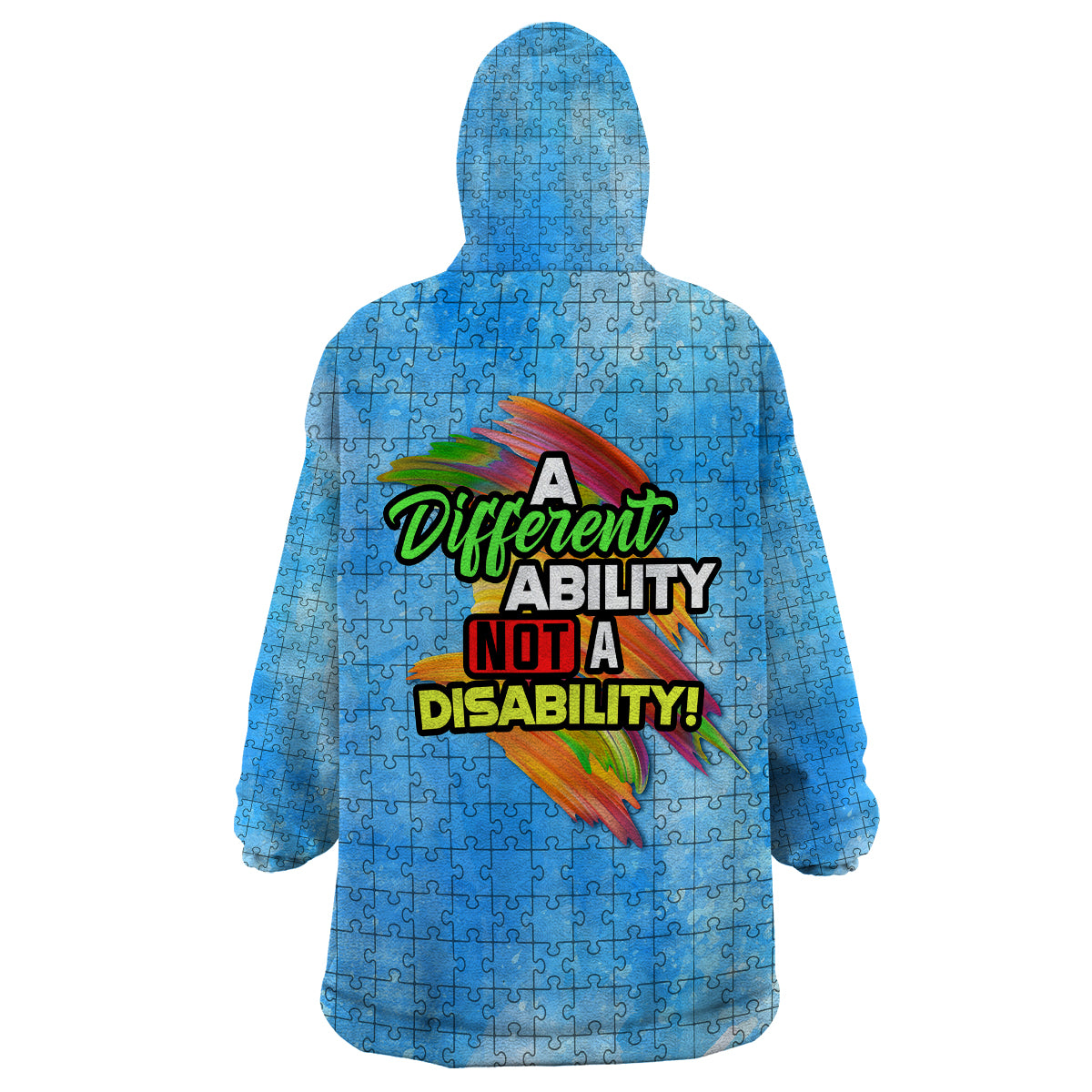 Autism Acceptance Month - A Different Ability Not A Disability Wearable Blanket Hoodie TS07 - Wonder Print Shop