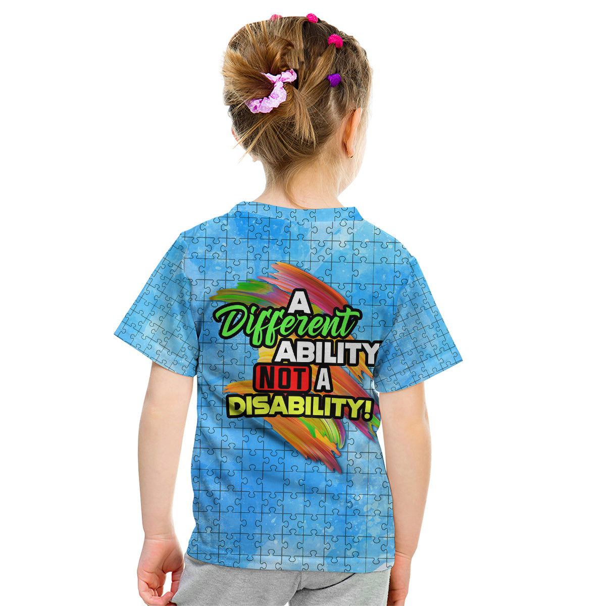 Autism Acceptance Month - A Different Ability Not A Disability Kid T Shirt TS07 - Wonder Print Shop
