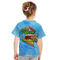 Autism Acceptance Month - A Different Ability Not A Disability Kid T Shirt TS07 - Wonder Print Shop