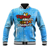 Autism Acceptance Month - A Different Ability Not A Disability Baseball Jacket TS07 - Wonder Print Shop