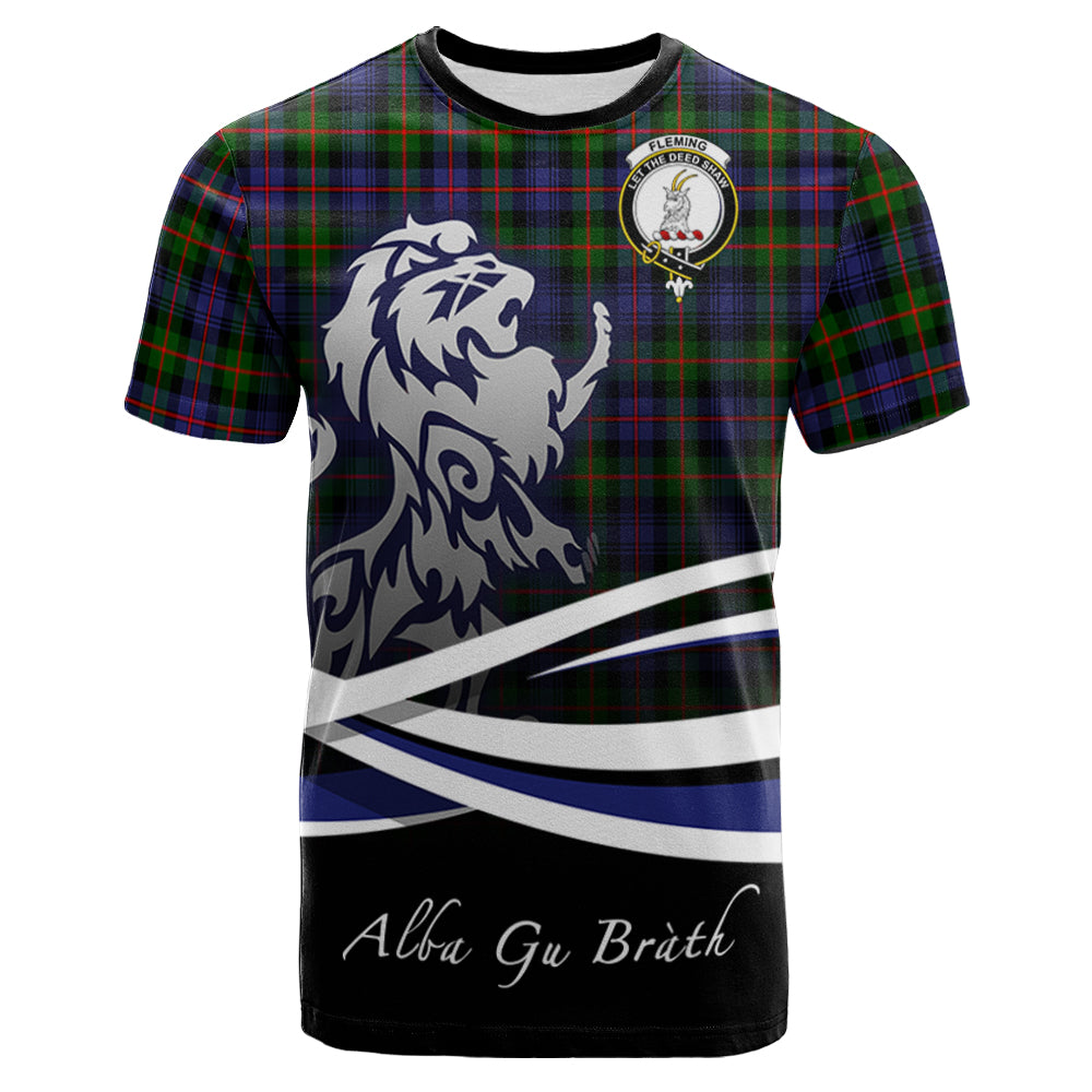 scottish-fleming-clan-crest-scotland-lion-tartan-t-shirt