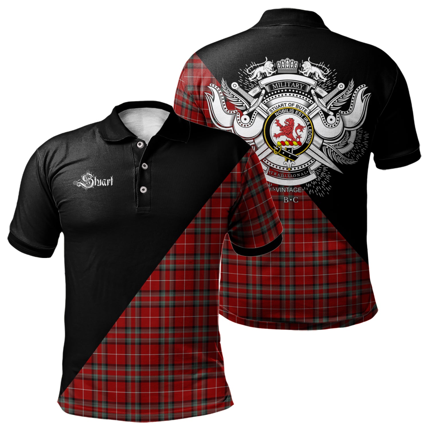 scottish-stuart-of-bute-clan-crest-military-logo-tartan-polo-shirt
