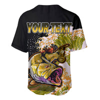(Custom Personalised) Bass Fishing Yellow Baseball Jersey LT9 - Wonder Print Shop