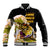 (Custom Personalised) Bass Fishing Yellow Baseball Jacket LT9 - Wonder Print Shop