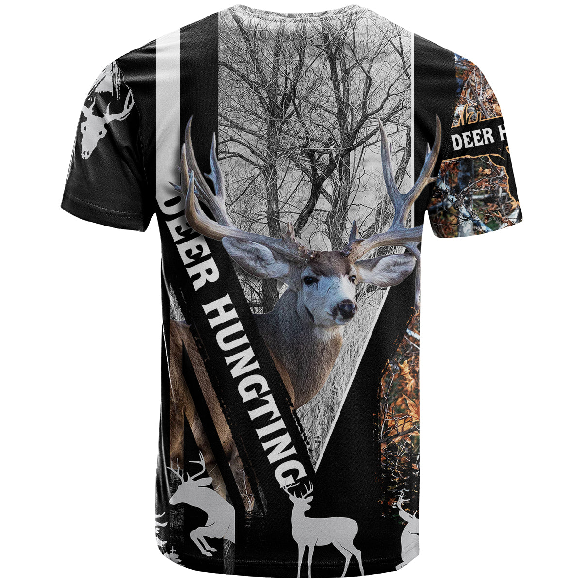 Deer Hunting Deciduous Forest Pattern T Shirt - Wonder Print Shop