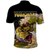 Custom Bass Fishing Yellow Polo Shirt - Wonder Print Shop