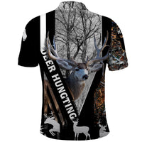 Deer Hunting Deciduous Forest Pattern Polo Shirt - Wonder Print Shop