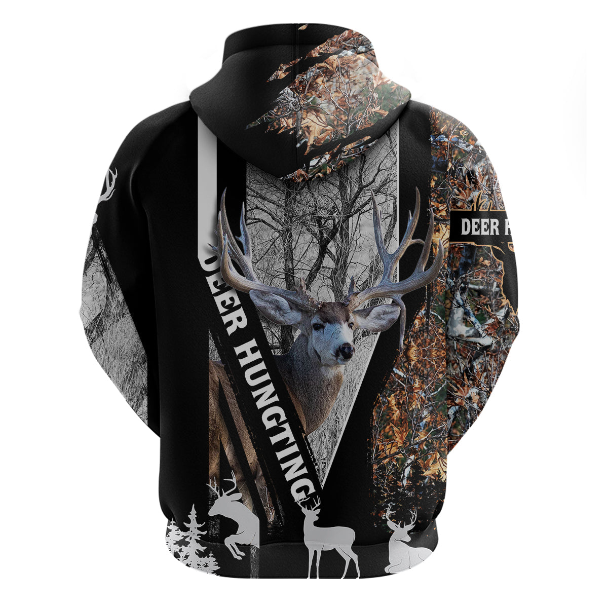 Deer Hunting Deciduous Forest Pattern Hoodie - Wonder Print Shop