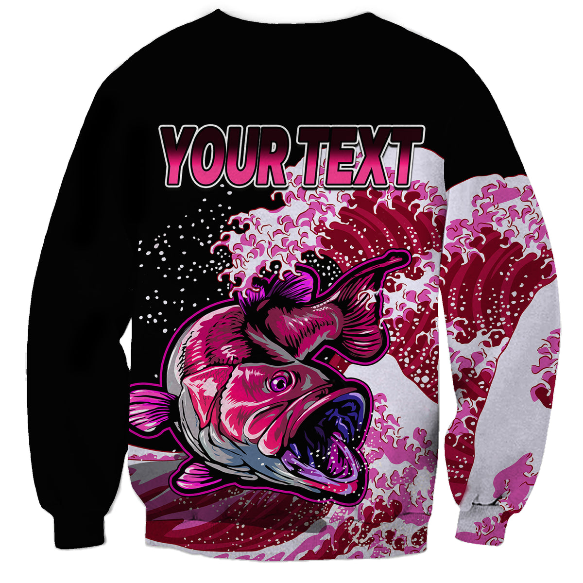 (Custom Personalised) Bass Fishing Red Sweatshirt - Wonder Print Shop