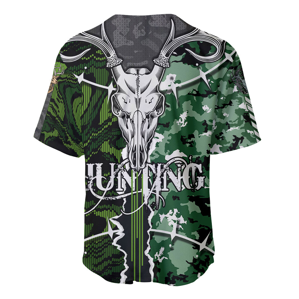 Deer Hunting Green Abstract Pattern Baseball Jersey - Wonder Print Shop