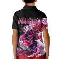 Custom Bass Fishing Polo Shirt Red for Kid - Wonder Print Shop