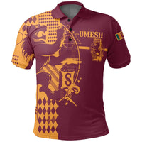 (Vishwanatha Custom African Sri Lanka King Of Lion Polo Shirt Red - Wonder Print Shop