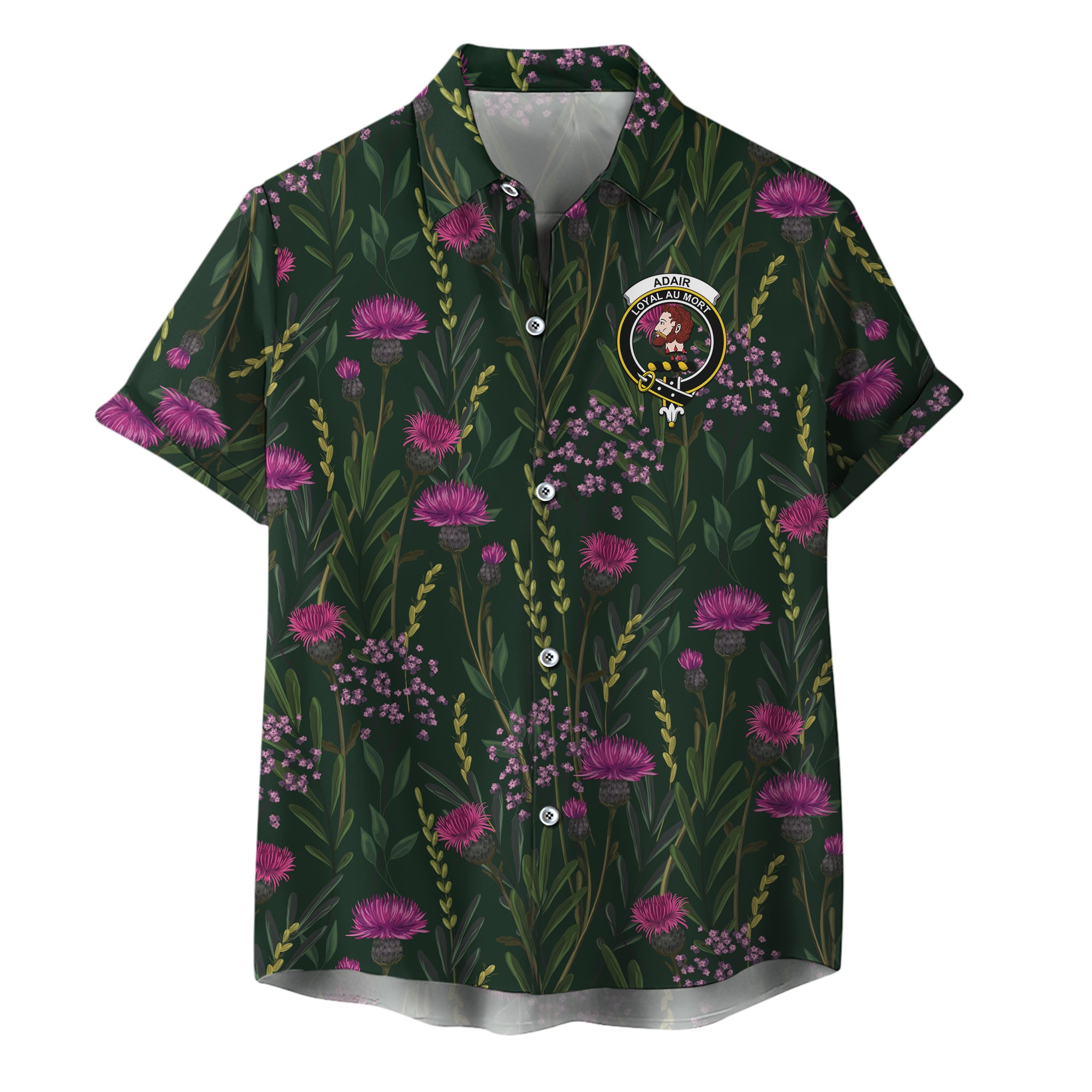 scottish-adair-clan-crest-thistle-hawaiian-shirt