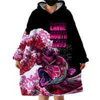 (Custom Personalised) Bass Fishing Red Wearable Blanket Hoodie - Wonder Print Shop