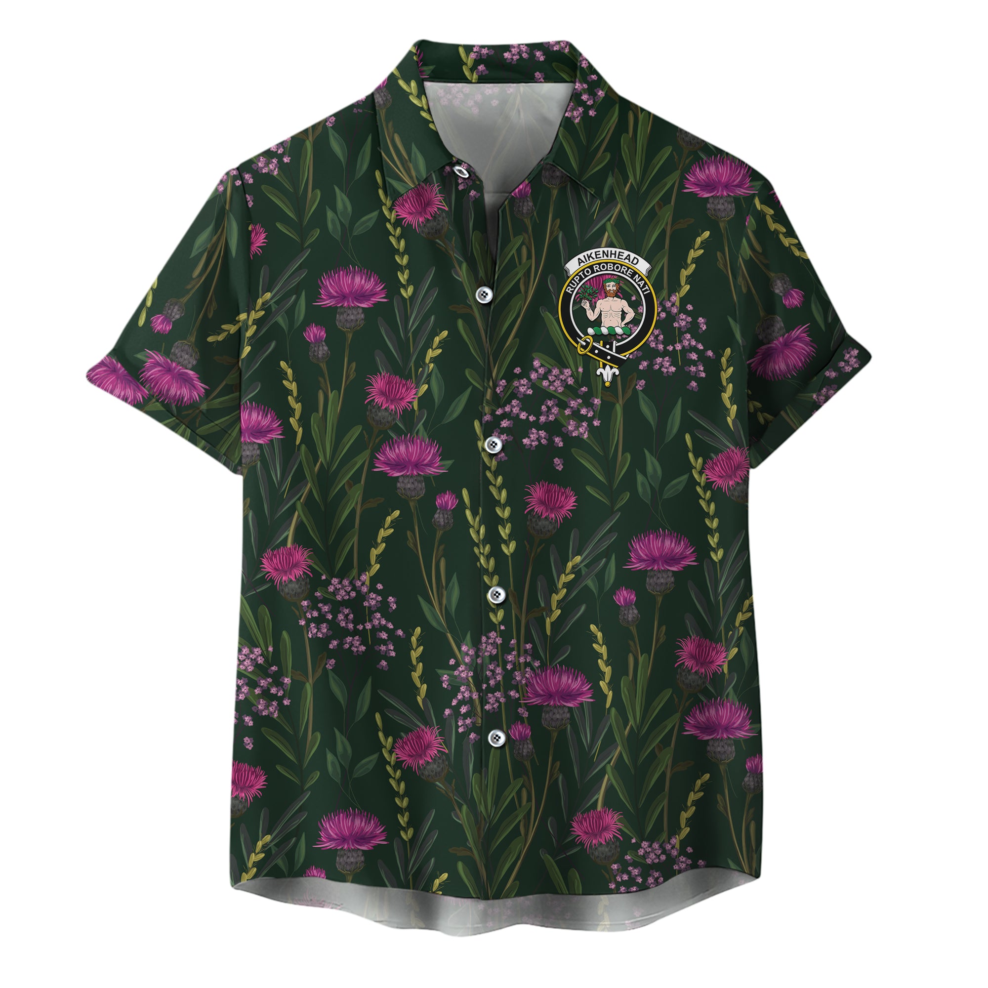 scottish-aikenhead-clan-crest-thistle-hawaiian-shirt