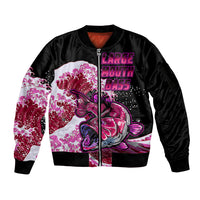 (Custom Personalised) Bass Fishing Red Sleeve Zip Bomber Jacket - Wonder Print Shop