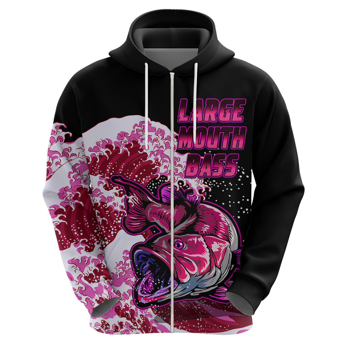 Custom Bass Fishing Hoodie Red - Wonder Print Shop