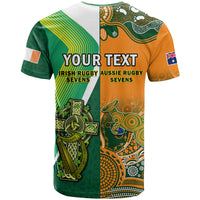 Custom Ireland and Australia Rugby Sevens Irish Sevens Mix Aussie Sevens T Shirt - Wonder Print Shop
