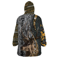 Deer Hunting Abstract Grunge Pattern Wearable Blanket Hoodie - Wonder Print Shop