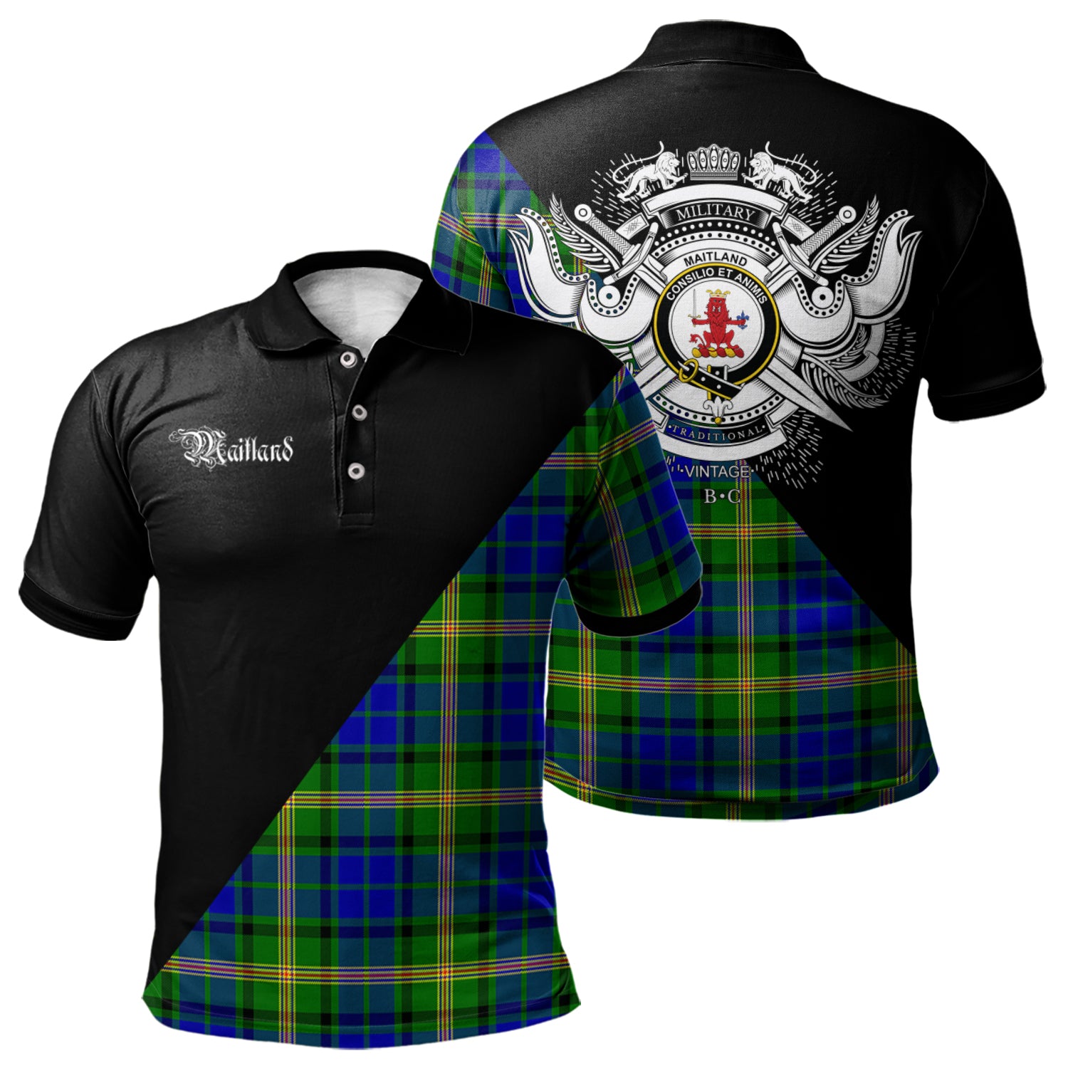 scottish-maitland-clan-crest-military-logo-tartan-polo-shirt