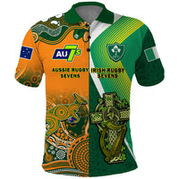 Custom Ireland and Australia Rugby Sevens Irish Sevens Mix Aussie Sevens Polo Shirt - Wonder Print Shop
