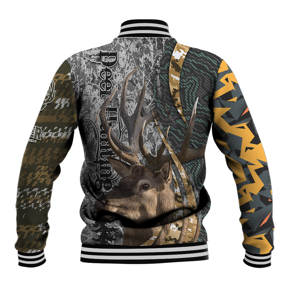 Deer Hunting Abstract Grunge Pattern Baseball Jacket - Wonder Print Shop