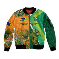 (Custom Personalised) Ireland and Australia Rugby Sevens Irish Sevens Mix Aussie Sevens Sleeve Zip Bomber Jacket - Wonder Print Shop