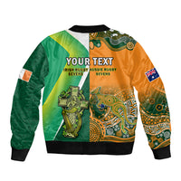 (Custom Personalised) Ireland and Australia Rugby Sevens Irish Sevens Mix Aussie Sevens Sleeve Zip Bomber Jacket - Wonder Print Shop