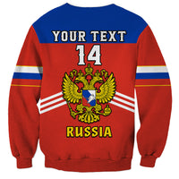 (Custom Text And Number) Russia Hockey 2023 Red Sporty Style Sweatshirt - Wonder Print Shop