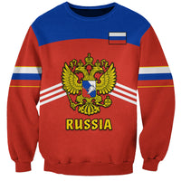 (Custom Text And Number) Russia Hockey 2023 Red Sporty Style Sweatshirt - Wonder Print Shop