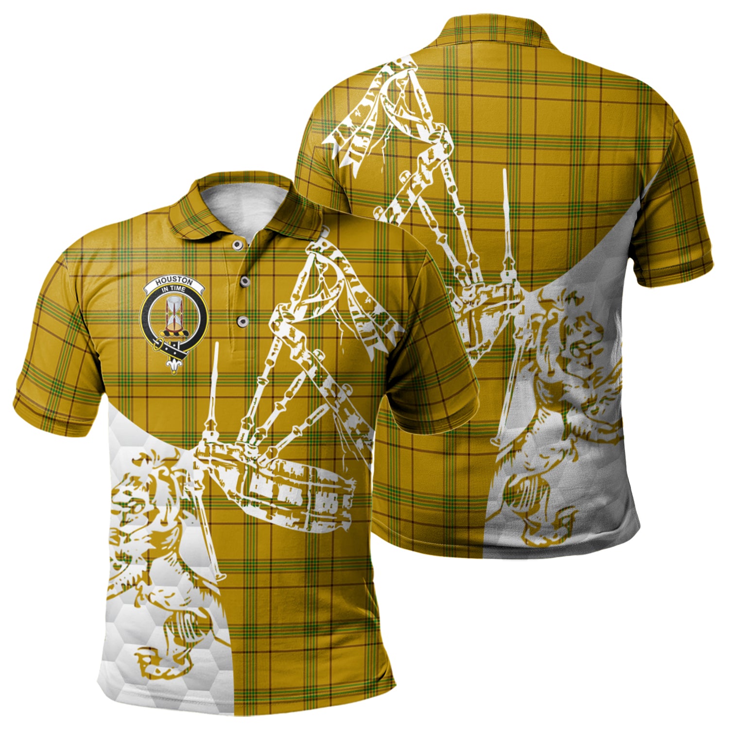 scottish-houston-clan-crest-tartan-polo-shirt-lion-and-bagpipes-style
