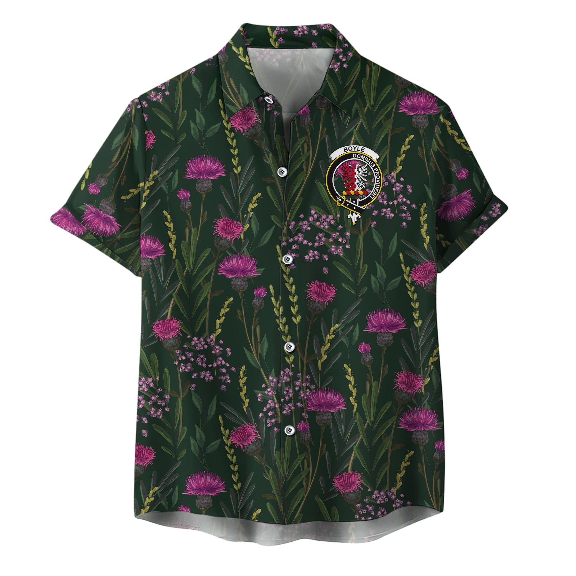 scottish-boyle-clan-crest-thistle-hawaiian-shirt
