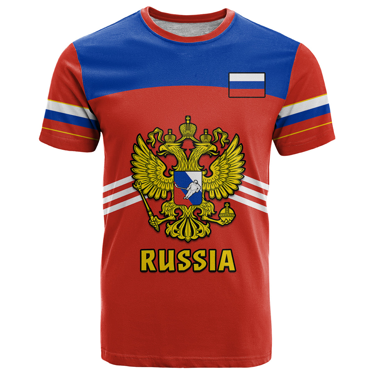 Custom Russia Hockey 2023 Red Sporty Style T Shirt - Wonder Print Shop