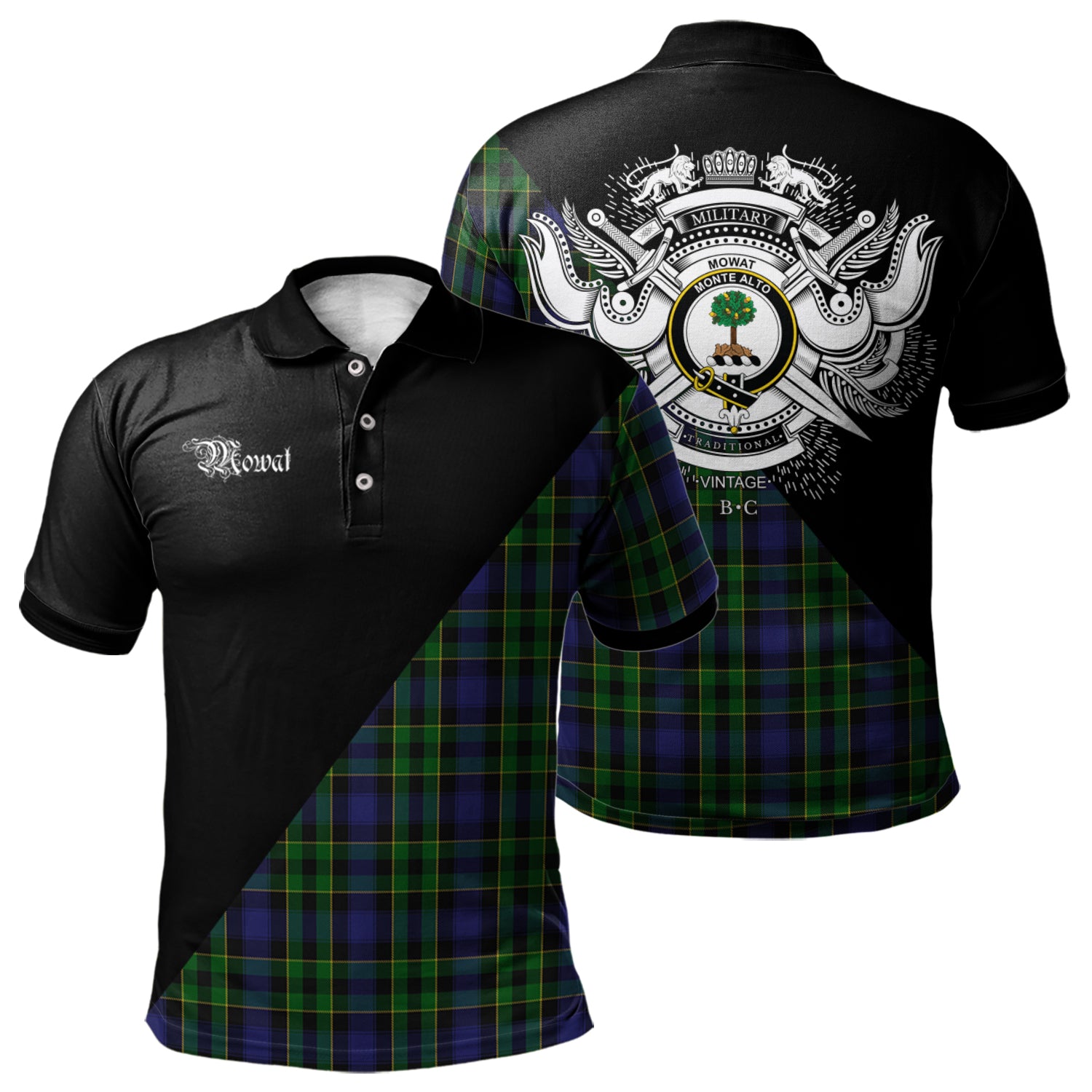 scottish-mowat-clan-crest-military-logo-tartan-polo-shirt