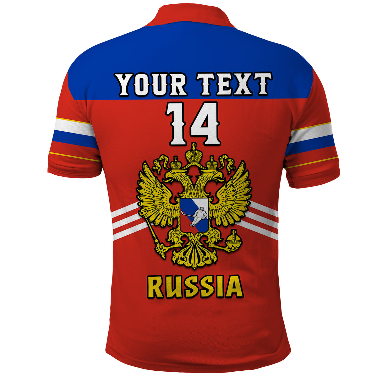 (Custom Text And Number) Russia Hockey Polo Shirt Red Sporty Style 2023 - Wonder Print Shop