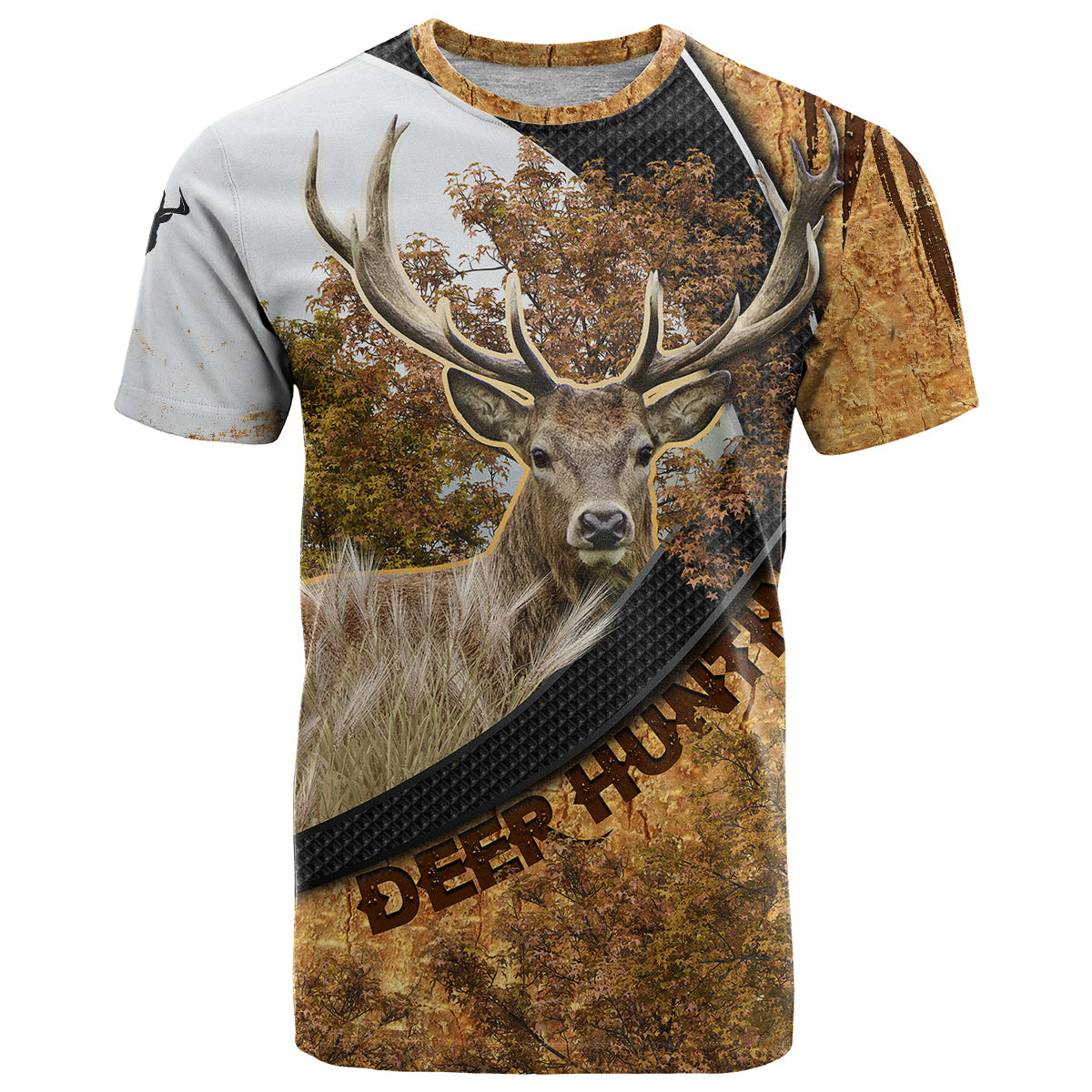 Deer Hunting Autumn Forest Abstract Pattern T Shirt - Wonder Print Shop