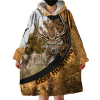 Deer Hunting Autumn Forest Abstract Pattern Wearable Blanket Hoodie - Wonder Print Shop