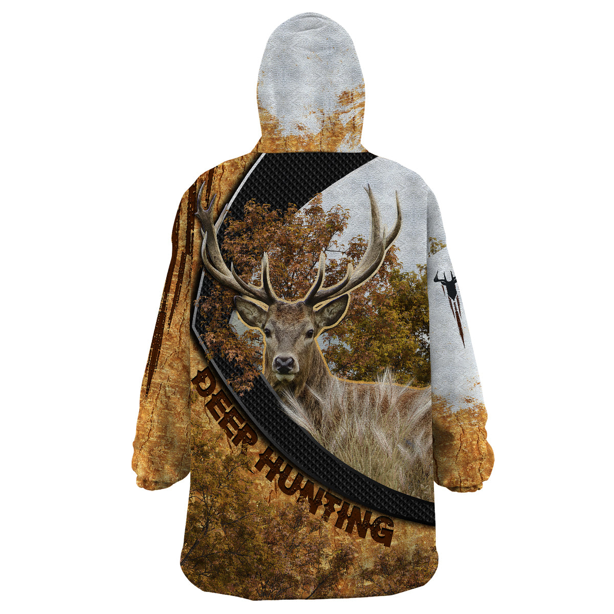Deer Hunting Autumn Forest Abstract Pattern Wearable Blanket Hoodie - Wonder Print Shop