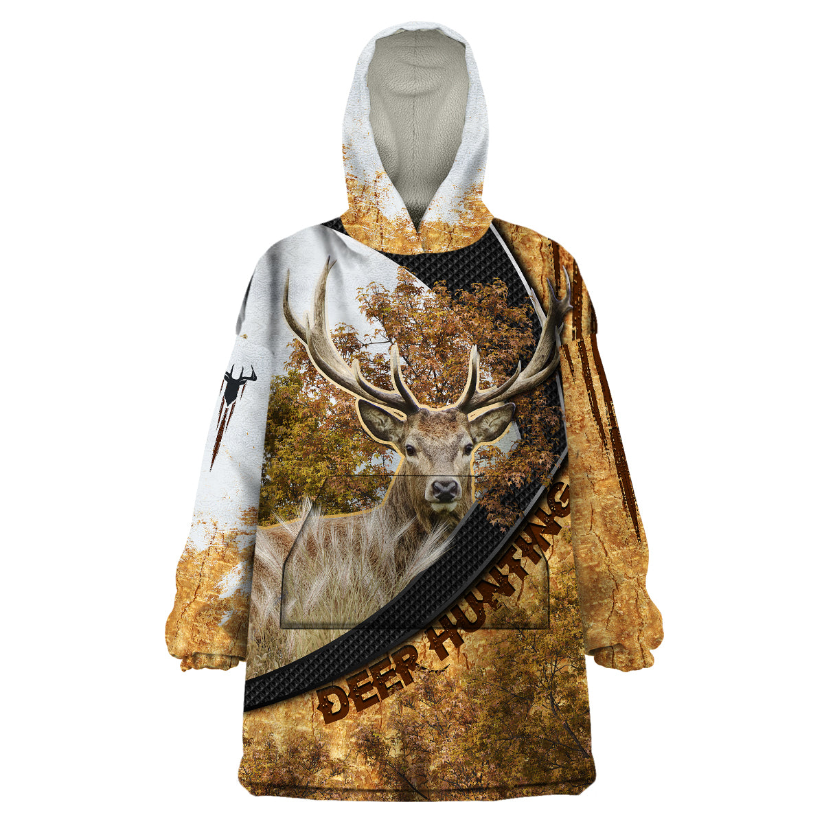 Deer Hunting Autumn Forest Abstract Pattern Wearable Blanket Hoodie - Wonder Print Shop