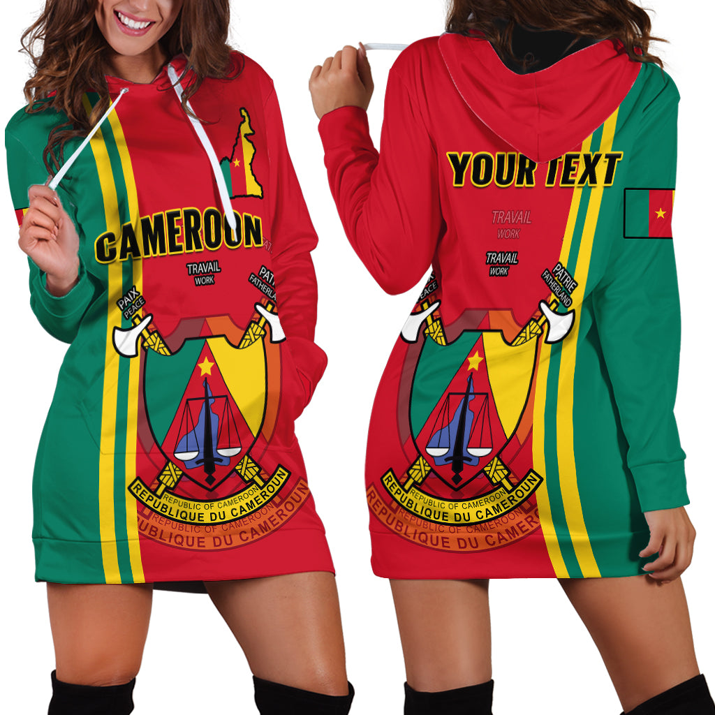 (Custom Personalised) Cameroon Happy Unity Day Cameroun Coat Of Arms Hoodie Dress - Wonder Print Shop
